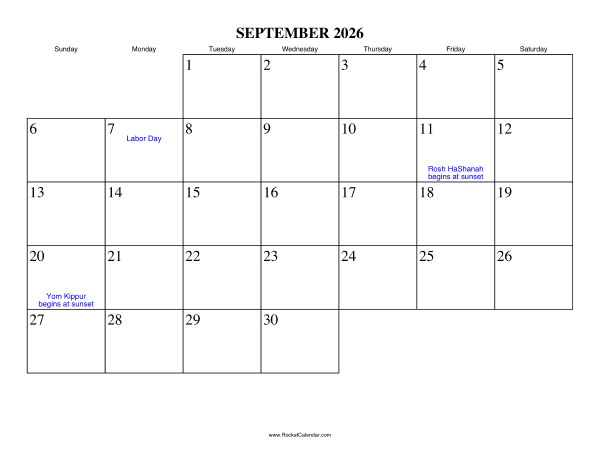 Yom Kippur Dates For September 2026