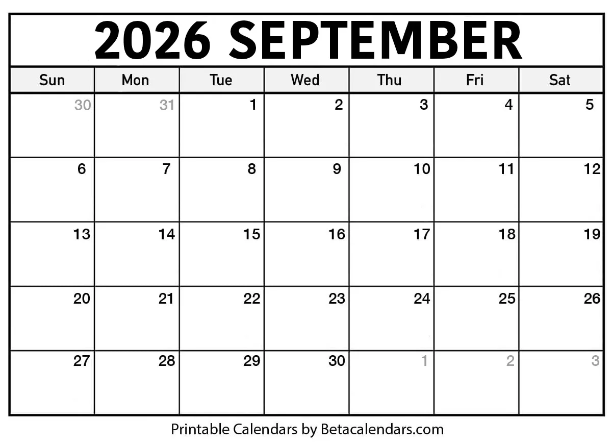2026 September Calendar 1