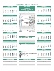 School Holidays And Breaks In August 2026 Calendar