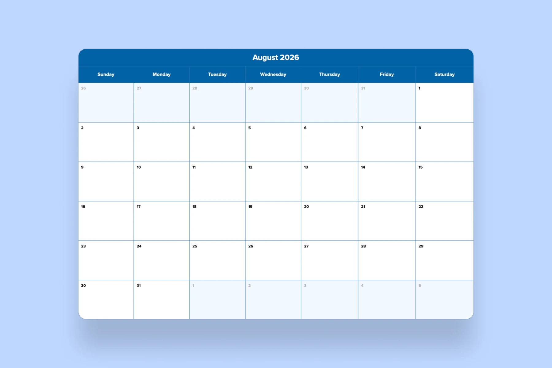 695c23bd016fdadabdaffc52 august 2026 calendar