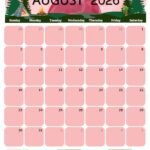 August 2026 Calendar Printable Camping Portrait