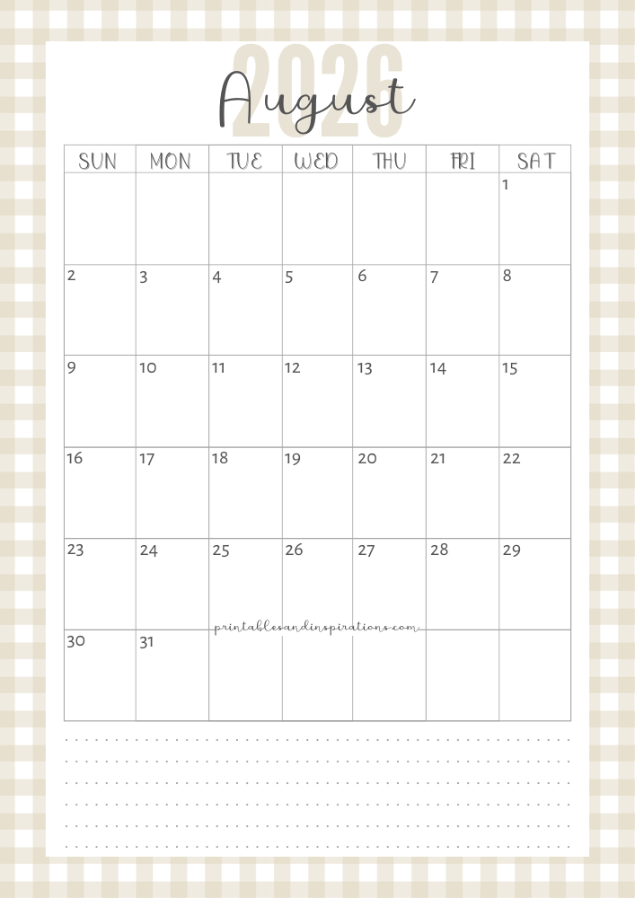 What Is The Best August 2026 Calendar Template For Budgeting