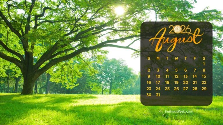 Free Nature-Themed August 2026 Desktop Calendar Wallpapers