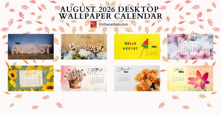 Seasonal August 2026 Desktop Calendar Wallpaper Ideas