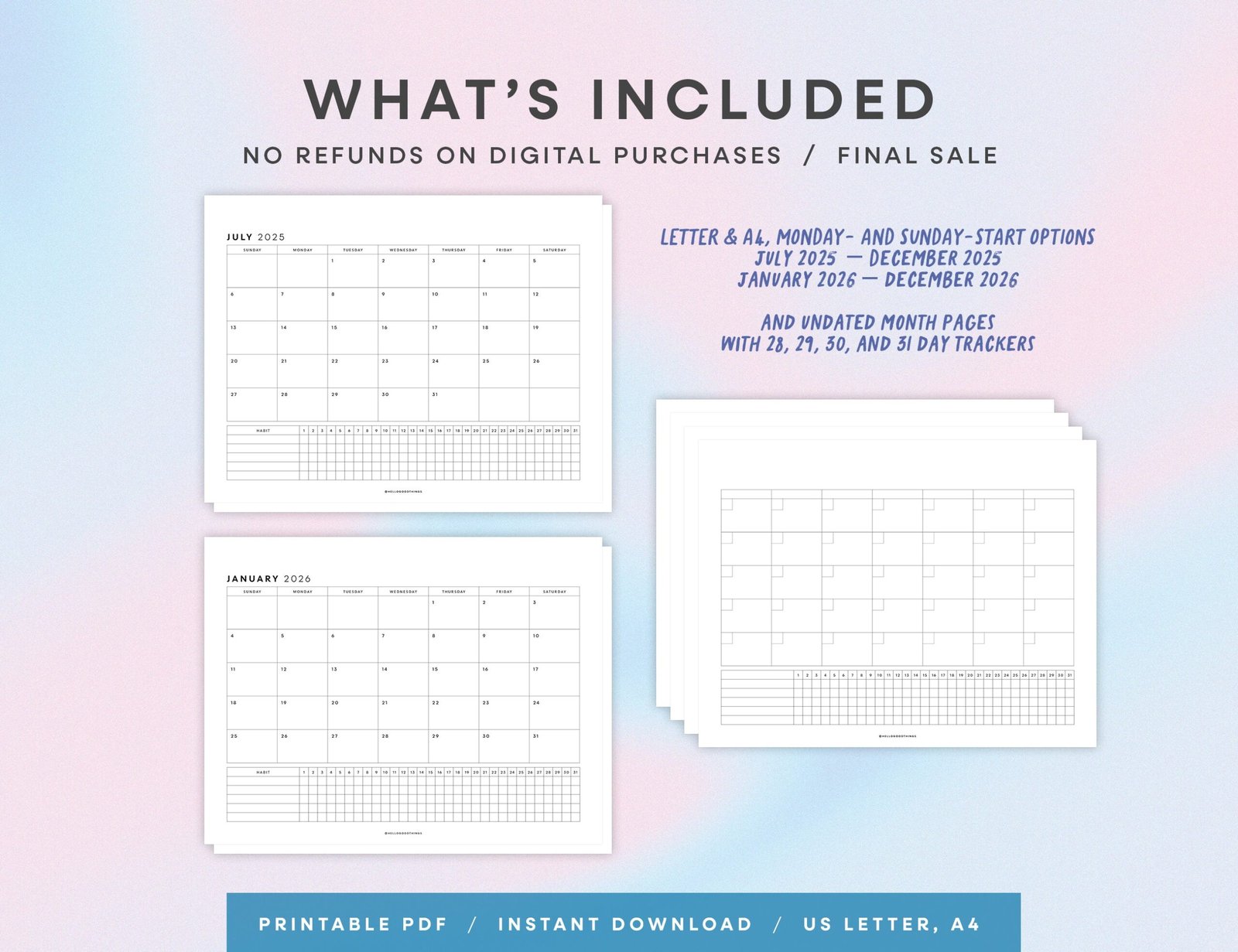 Good Things 2026 Monthly Calendar with Habit Tracker Printable 5 scaled