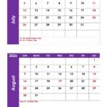 July and August 2026 Calendar with Holidays 1