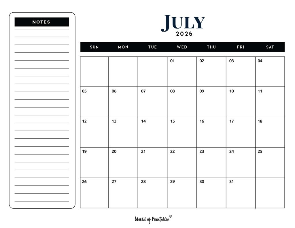 Printable July 2026 Calendar Design 106 1024x791 2