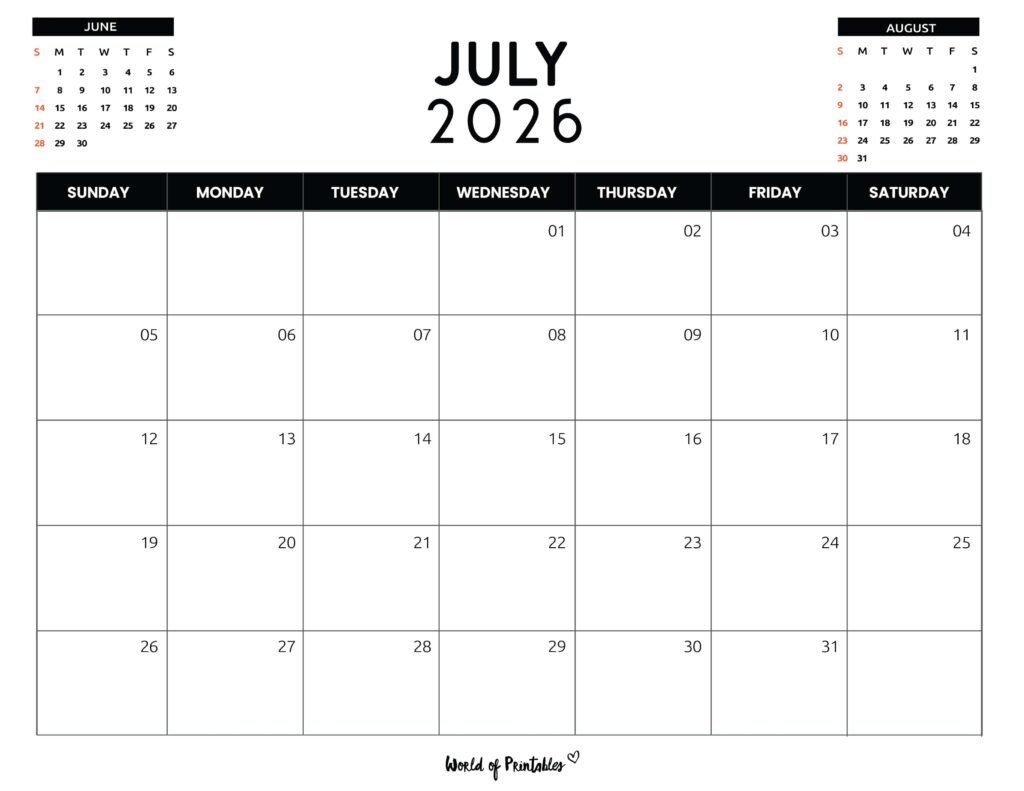 Printable July 2026 Calendar Design 120 1024x791 2