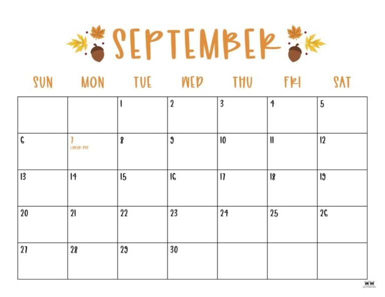 Downloadable September 2026 Calendar Pdf For Students