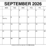September 2026 Calendar 1