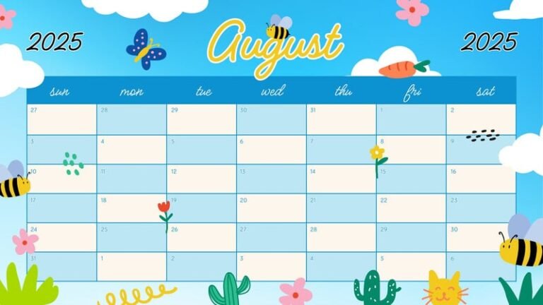 Designing A Cute August 2026 Calendar For Kids