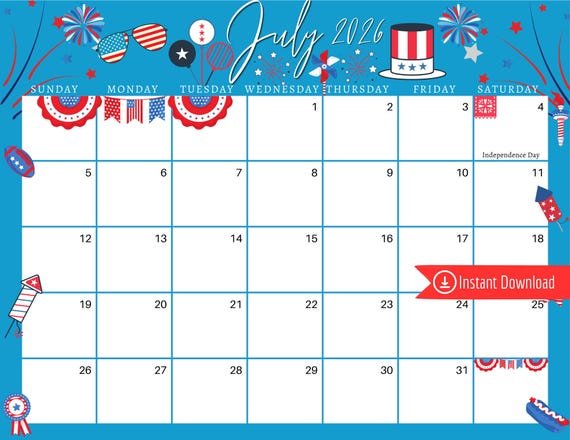 Themed July 2026 Desktop Calendars For Different Interests