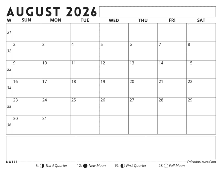 August 2026 Calendar With Religious And Cultural Holidays