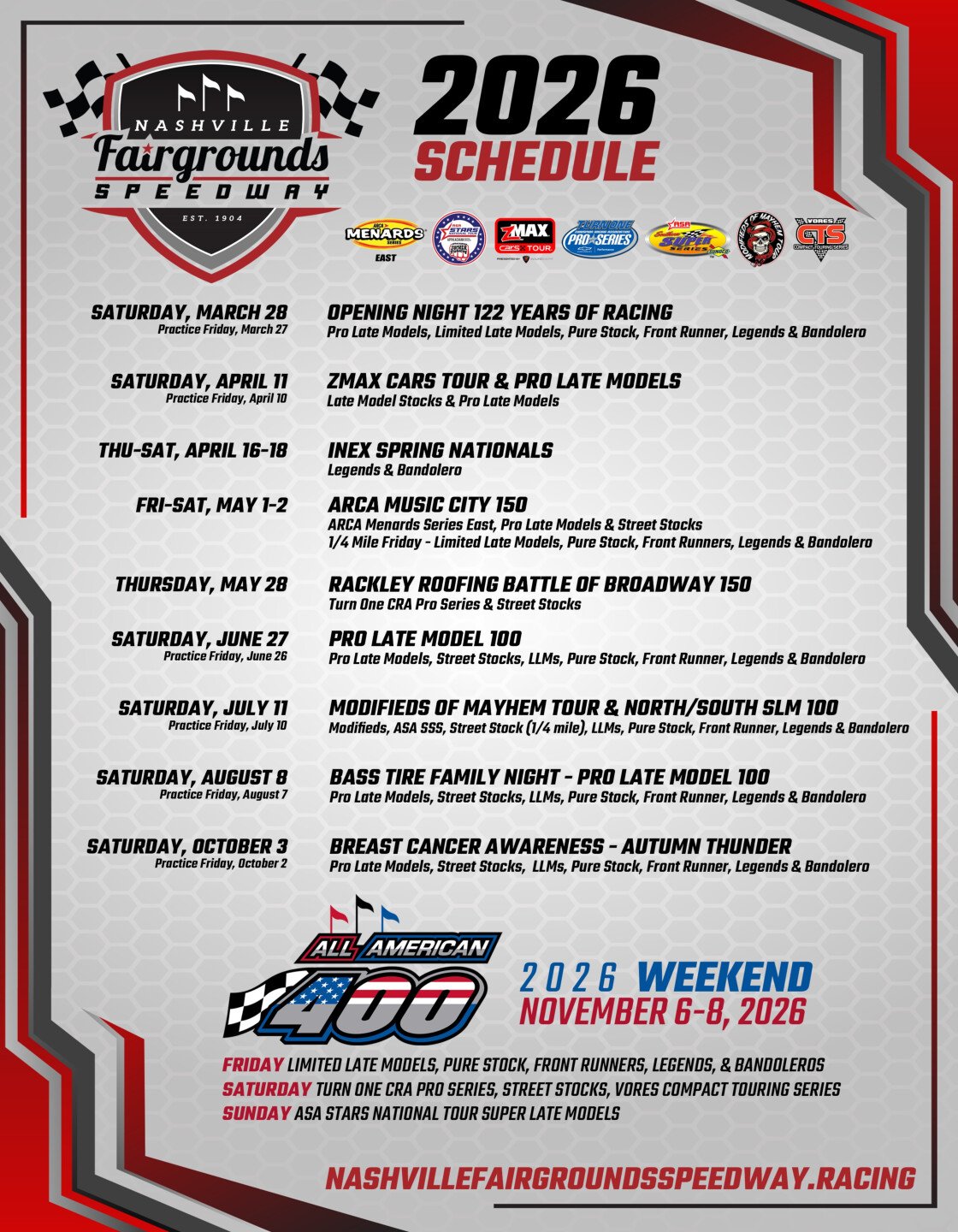 2026 Nashville Fairgrounds Speedway Schedule 3 pdf