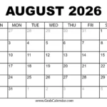 August 2026 Calendar 1