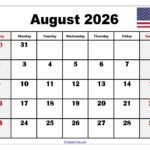 August 2026 Calendar with Holidays