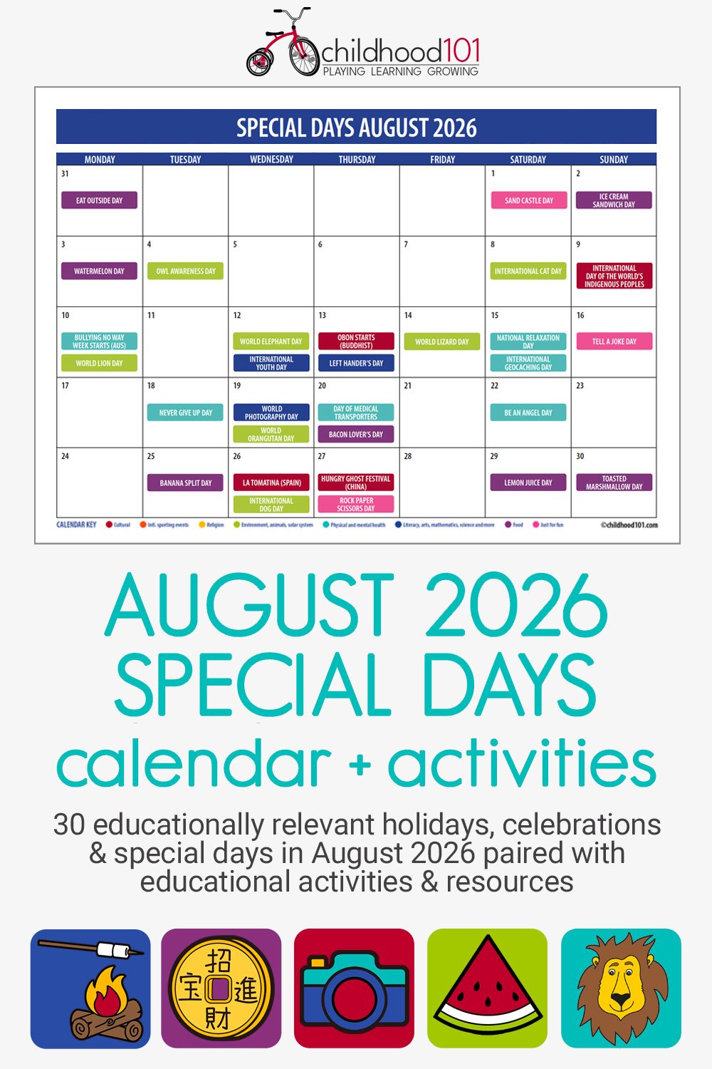 August 2026 Holidays and Celebrations Calendar
