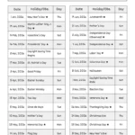 Federal Holidays and Observances 2026