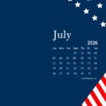july 2026 wallpaper calendar independence day