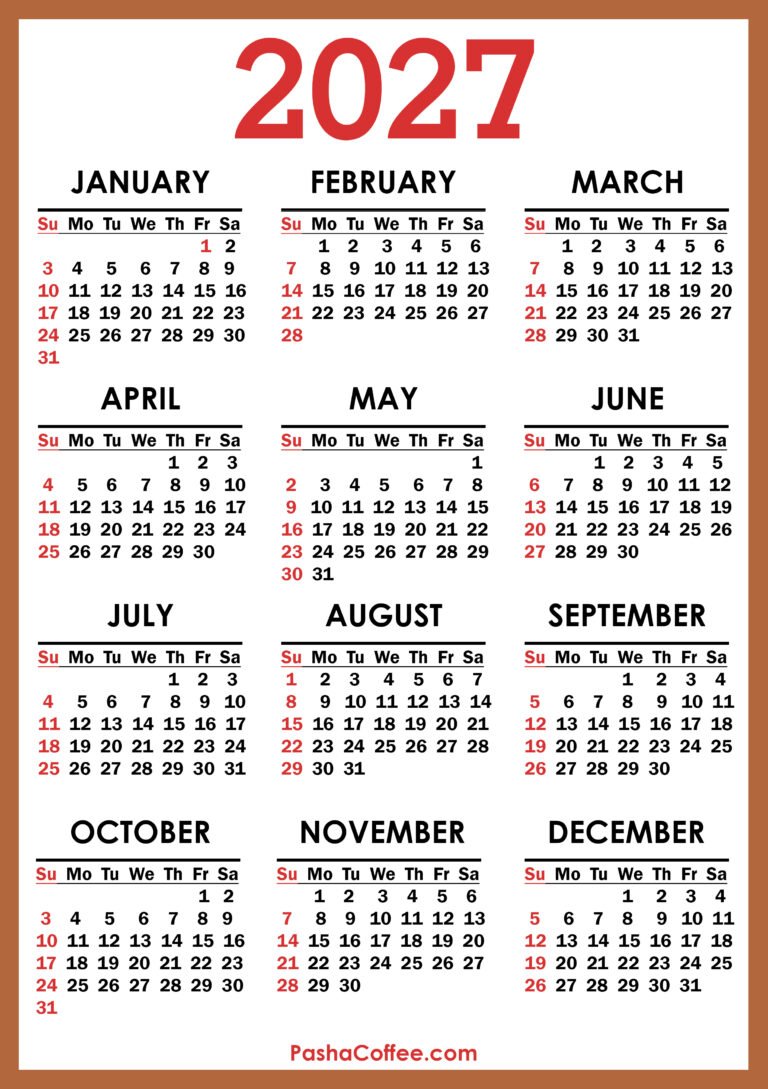 Calendar 2027