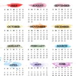 2026 2027 One Page School Calendar watercolor 2