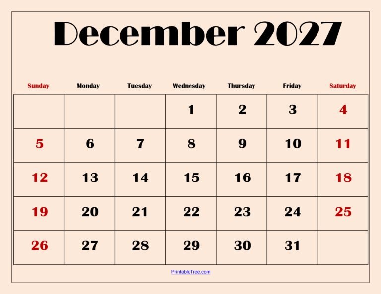 Dec 2027 Calendar