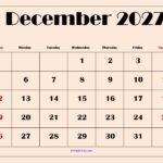 December 2027 Calendar with Light Pink 3