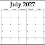 July 2027 calendar b3 1