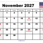 November 2027 Calendar with Holidays 3