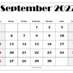 September 2027 Blank Printable Calendar 1